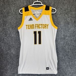 Adidas Team Factory Small #11 Basketball Jersey White Yellow Logo Sleevlees Tank